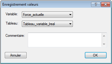 EnregistrValeurChoixTableau