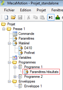 Standalone Paramètres résultats