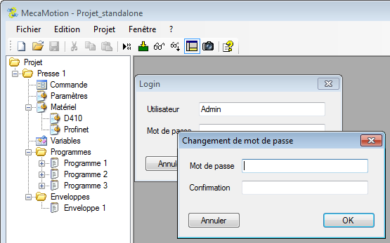 Création mot de passe