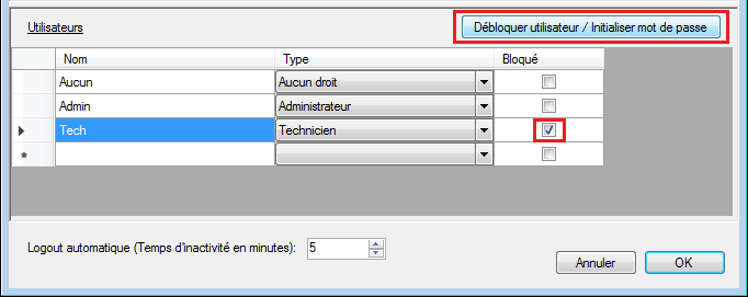 Débloquer utilisateur 2