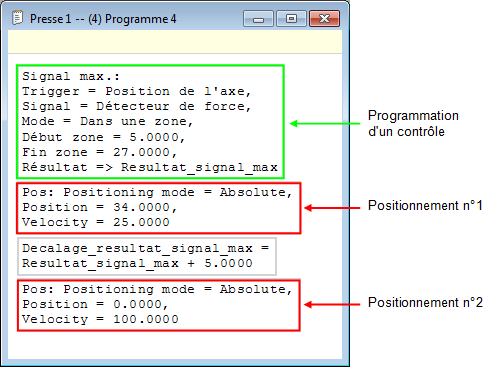 Programmation d'un contrôle 2