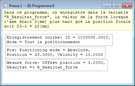 Programme exemple utilisation mesure force process