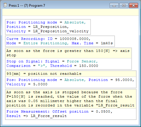 Programme exemple utilisation mesure force process 2 english