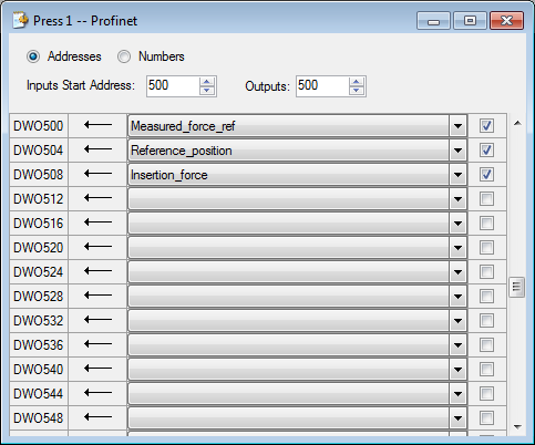Assignation sorties profinet english