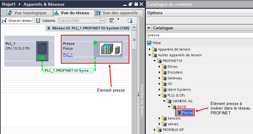 Creation liaison profinet exemple 2