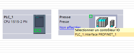 Créer liaison profinet TIA